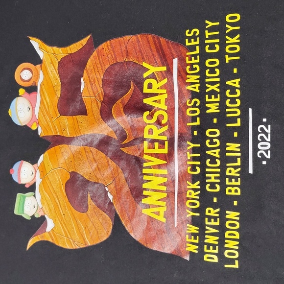 South Park 25th Anniversary Hoodie Size Medium Black Official Licensed Cartoon - Picture 1 of 7